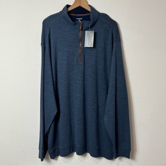 ROUNDTREE & YORKE BLUE LONG SLEEVE MEN SWEATER ZIP UP SIZE 3XT NEW - Picture 4 of 7